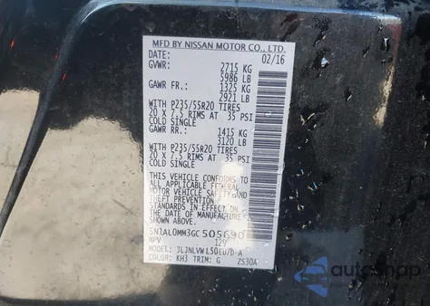 2016 Infiniti Qx60 z USA, uszkodzony, nr VIN 5N1AL0MM3GC505690